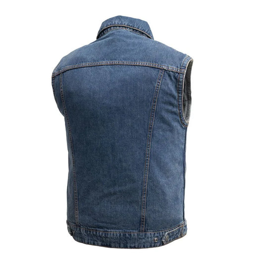 FIM627DM-Showdown Motorcycle Lightweight Denim Vest