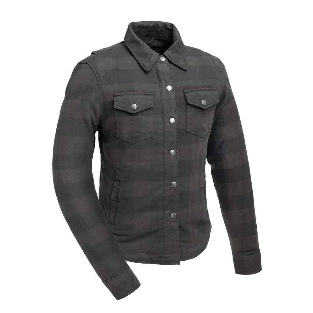 FIL302FNL-Sophia Women's Motorcycle Flannel Shirt
