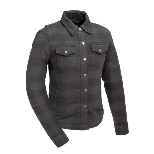 FIL302FNL-Sophia Women's Motorcycle Flannel Shirt