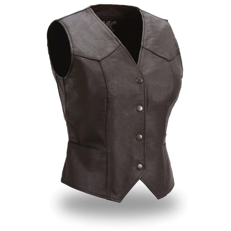 FML500CR-Sweet Sienna Women's Motorcycle Leather Vest