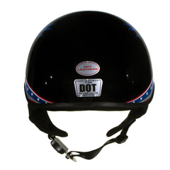 Hot Leathers HLT68 Eagle Wings Black Advanced DOT Approved Motorcycle Skull Cap Half Helmet