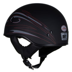 Hot Leathers Tribal Black Motorcycle Skull Cap Half Helmet DOT Approved HLT68