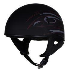 Hot Leathers Tribal Black Motorcycle Skull Cap Half Helmet DOT Approved HLT68