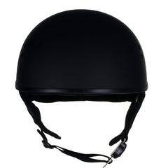 Hot Leathers HLT68 Type-1 Flat Black Flames Motorcycle DOT Approved Skull Cap Half Helmet