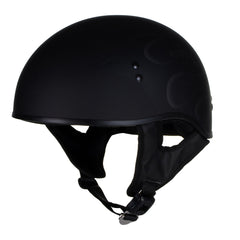 Hot Leathers HLT68 Type-1 Flat Black Flames Motorcycle DOT Approved Skull Cap Half Helmet