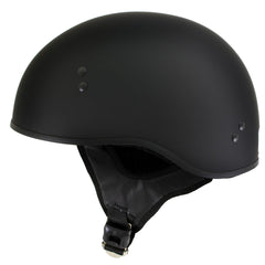 Hot Leathers Flat Matte Black Motorcycle Skull Cap Half Helmet DOT Approved HLD1001