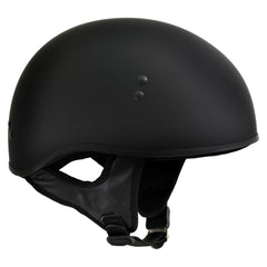 Hot Leathers Flat Matte Black Motorcycle Skull Cap Half Helmet DOT Approved HLD1001