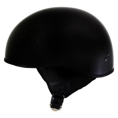 Hot Leathers HLD1002 Gloss Black Motorcycle DOT Approved Skull Cap Half Half Helmet Biker