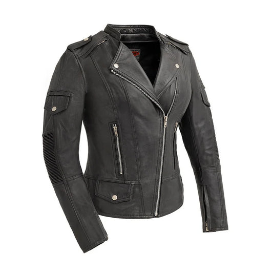 FIL196SDMZ-BLK-Tantrum - Women's Motorcycle Leather Jacket
