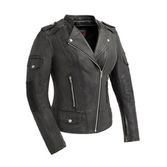 FIL196SDMZ-BLK-Tantrum - Women's Motorcycle Leather Jacket