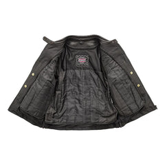 FIL154CDMZ-BLK-Targa - Women's Motorcycle Leather Jacket