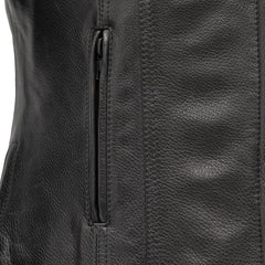 FIL154CDMZ-BLK-Targa - Women's Motorcycle Leather Jacket