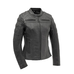 FIL154CDMZ-BLK-Targa - Women's Motorcycle Leather Jacket