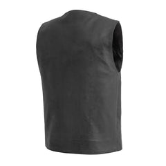 FIM643CCB-Texan Black Men's Motorcycle Western Style Leather Vest