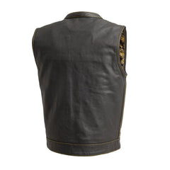 FIM694PM-The Cut Men's Motorcycle Leather Vest, Multiple Color Options