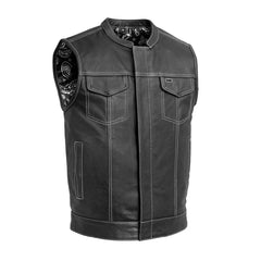 FIM694PM-The Cut Men's Motorcycle Leather Vest, Multiple Color Options