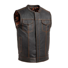 FIM694PM-The Cut Men's Motorcycle Leather Vest, Multiple Color Options