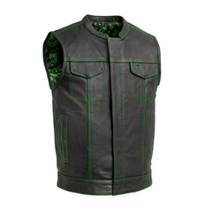 FIM694PM-The Cut Men's Motorcycle Leather Vest, Multiple Color Options