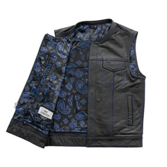 FIM694PM-The Cut Men's Motorcycle Leather Vest, Multiple Color Options