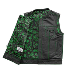 FIM694PM-The Cut Men's Motorcycle Leather Vest, Multiple Color Options