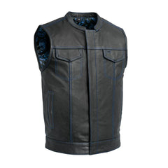 FIM694PM-The Cut Men's Motorcycle Leather Vest, Multiple Color Options