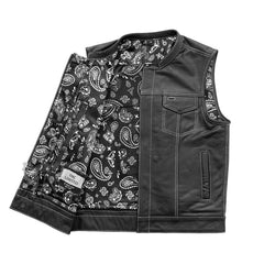FIM694PM-The Cut Men's Motorcycle Leather Vest, Multiple Color Options