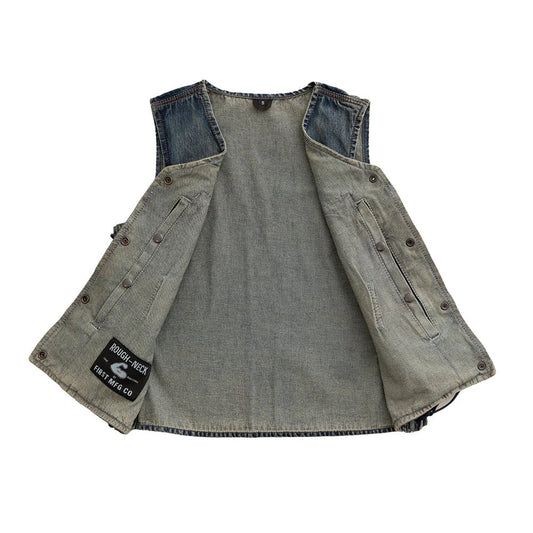 FIL519DM-Tiff Women's Motorcycle Denim Vest