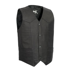 FMM601BM-REG-Top Shot Men's Motorcycle Western Style Leather Vest