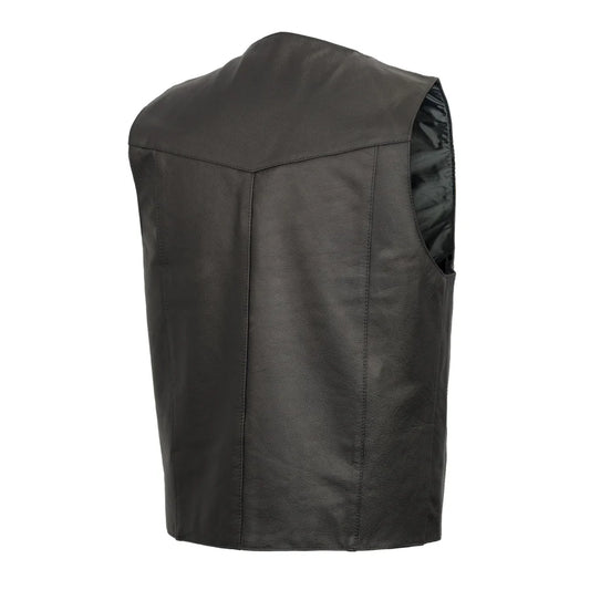 FMM601BM-REG-Top Shot Men's Motorcycle Western Style Leather Vest