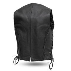 FIL508CFD-Trinity Women's Motorcycle Western Style Leather Vest