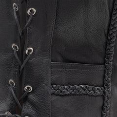 FIL508CFD-Trinity Women's Motorcycle Western Style Leather Vest