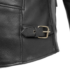 FIM213CNP-Turbine Men's Motorcycle Perforated Leather Jacket