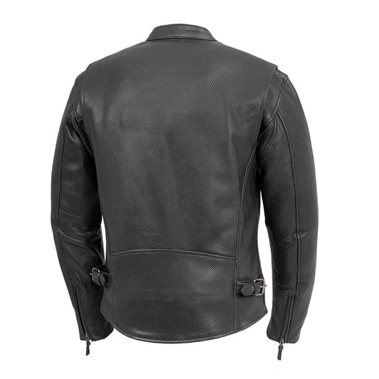 FIM213CNP-Turbine Men's Motorcycle Perforated Leather Jacket