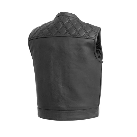 FIM653-QLT-Upside Men's Club Style Leather Vest