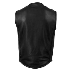 Milwaukee Leather USA MADE MLVSM5001 Men's Black Steerhide Premium Leather Motorcycle Club Style Vest