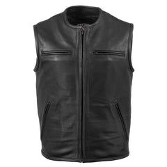 Milwaukee Leather USA MADE MLVSM5001 Men's Black Steerhide Premium Leather Motorcycle Club Style Vest
