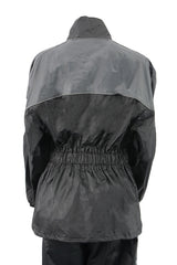 NexGen Ladies XS5001 Black and Grey Water Proof Rain Suit with Reflective Piping